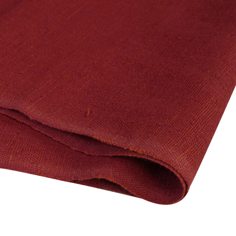 (Pre Cut 1.60 Mtr Piece) Maroon Color Silk Linen Matka Fabric