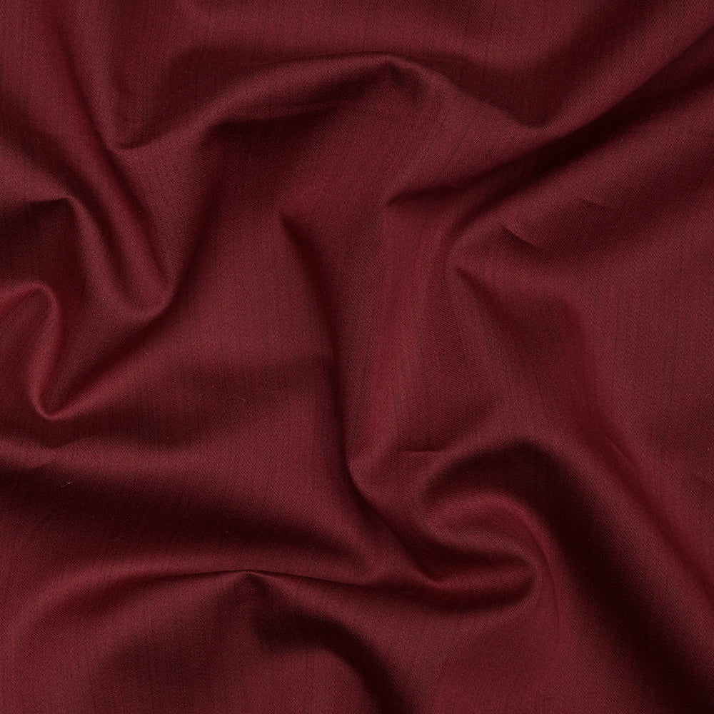(Pre-Cut 3.90 Mtr) Maroon Color Plain Cotton Fabric