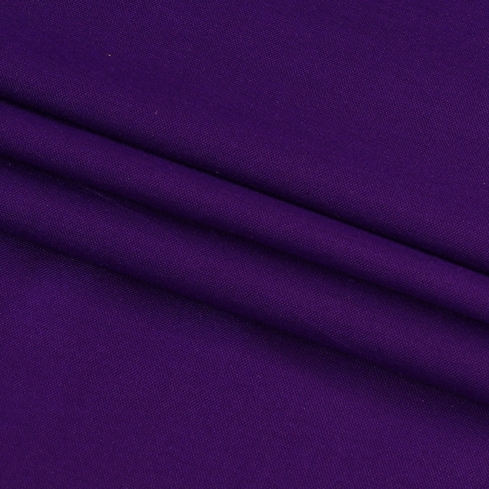 (Pre Cut 2.55 Mtr Piece) Purple Color Plain Polyester Fabric