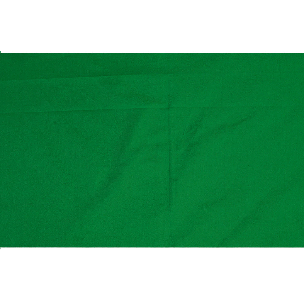 (Pre Cut 2.75 Mtr Piece) Green Color Plain Blended Silk Fabric