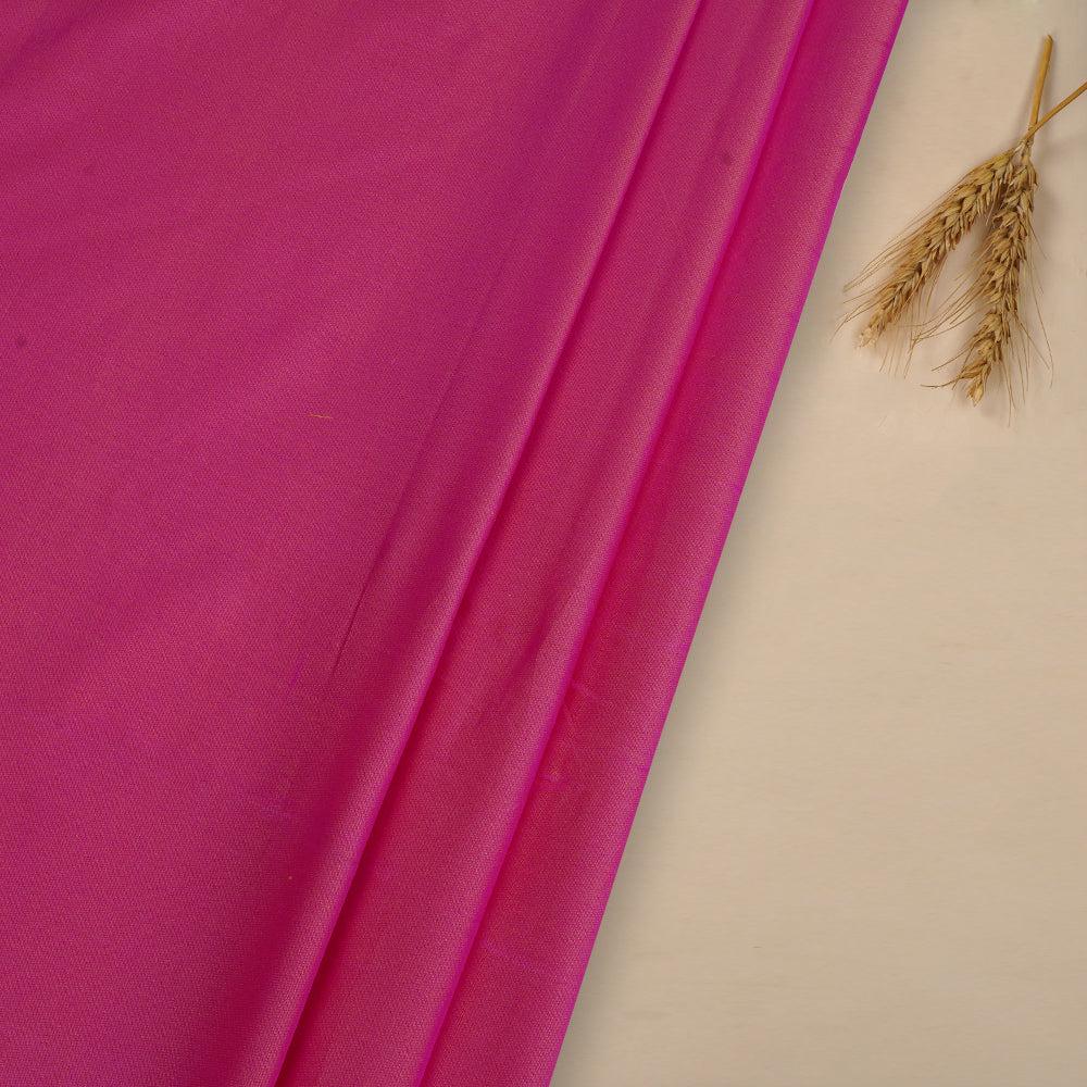 (Pre Cut 3.65 Mtr Piece) Pink-Mustard Color Satin Silk Fabric