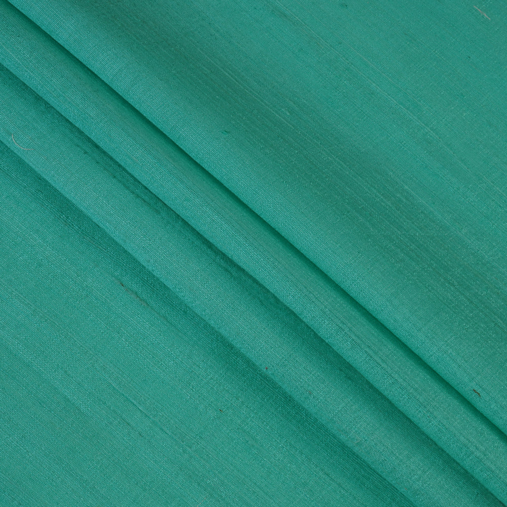 (Pre Cut 2.95 Mtr Piece) Turquoise Color Dupion Silk Fabric