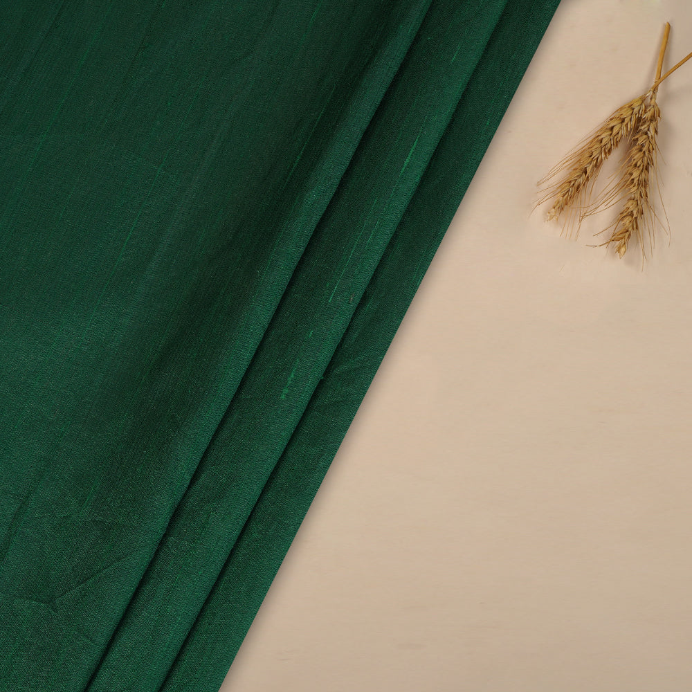 (Pre Cut 4.70 Mtr Piece) Emerald Color Dupion Silk Fabric
