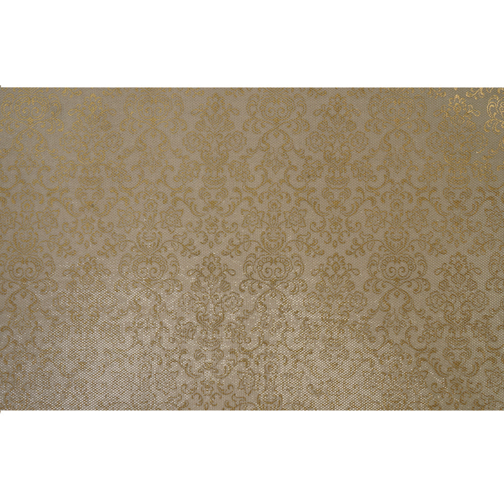 (Pre Cut 2.75 Mtr Piece) Golden Color Fancy Nylon Fabric