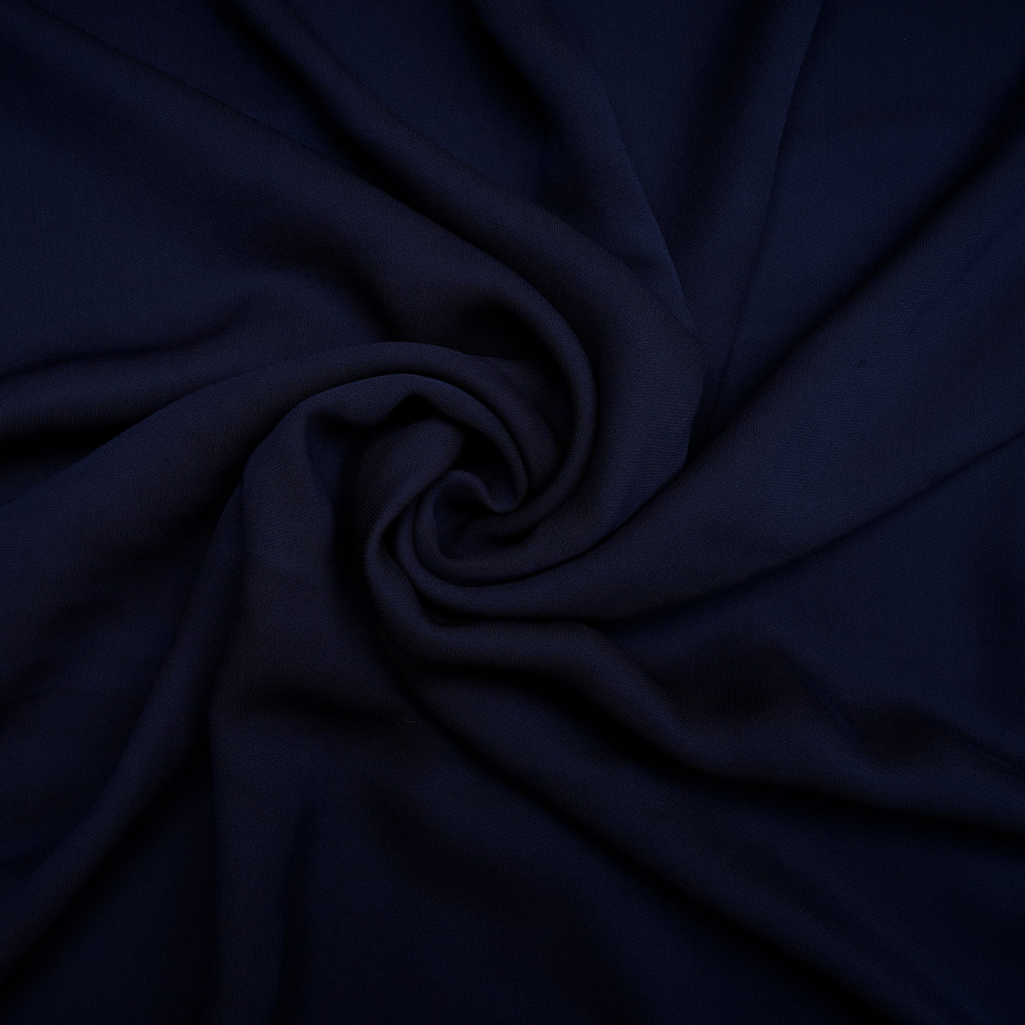 (Pre Cut 3.50 Mtr Piece) Navy Color Viscose Georgette Fabric