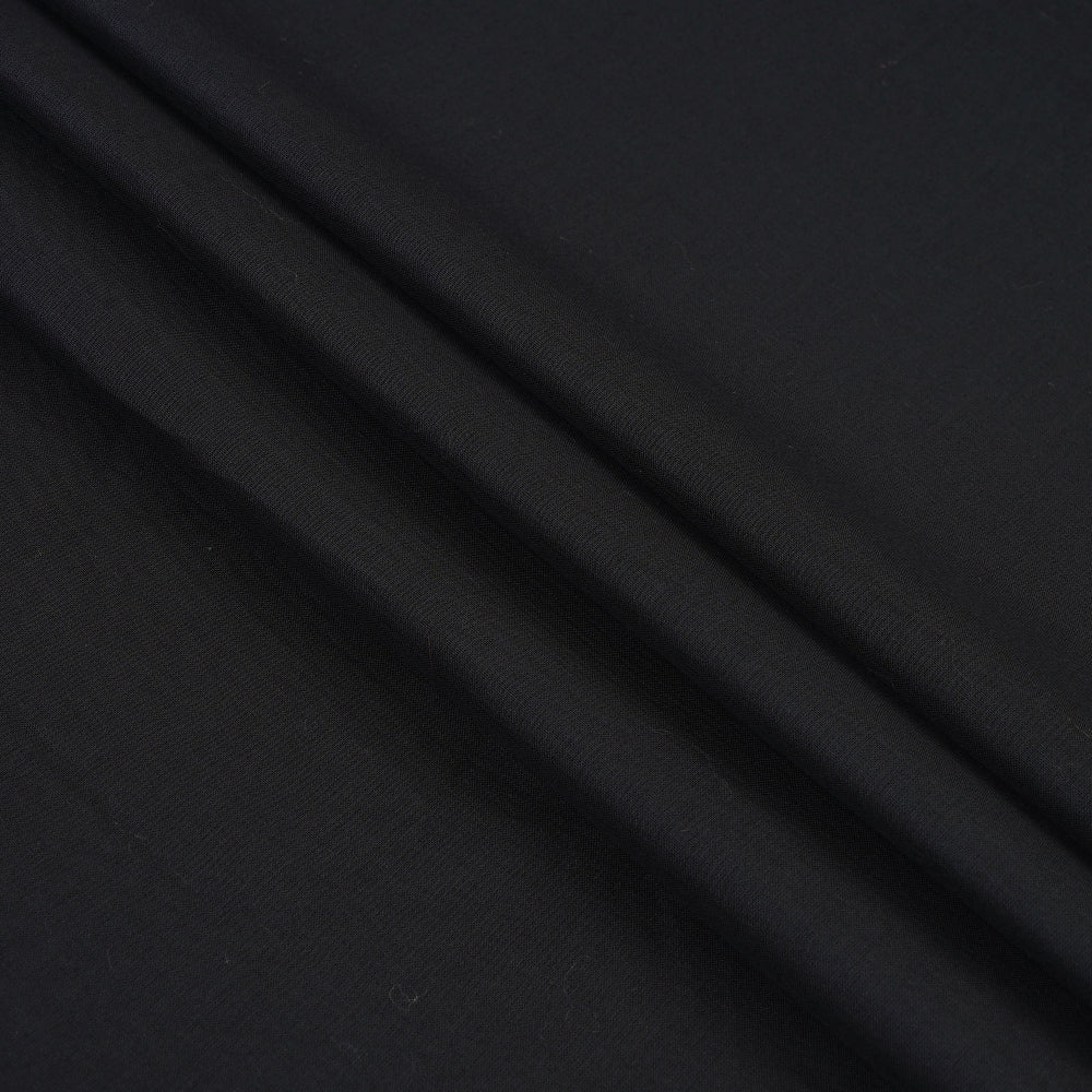(Pre Cut 2.95 Mtr Piece) Black Color 80's Cotton Voile Fabric