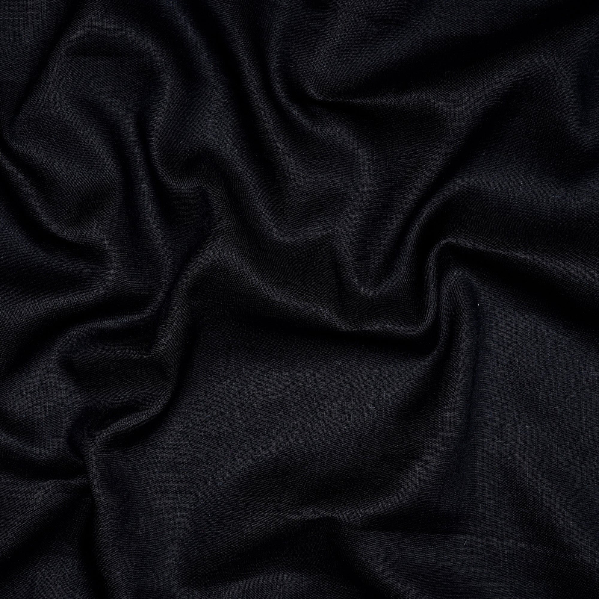 (Pre-Cut 1.50 Mtr) Black Color Piece Dyed Excel Linen Fabric