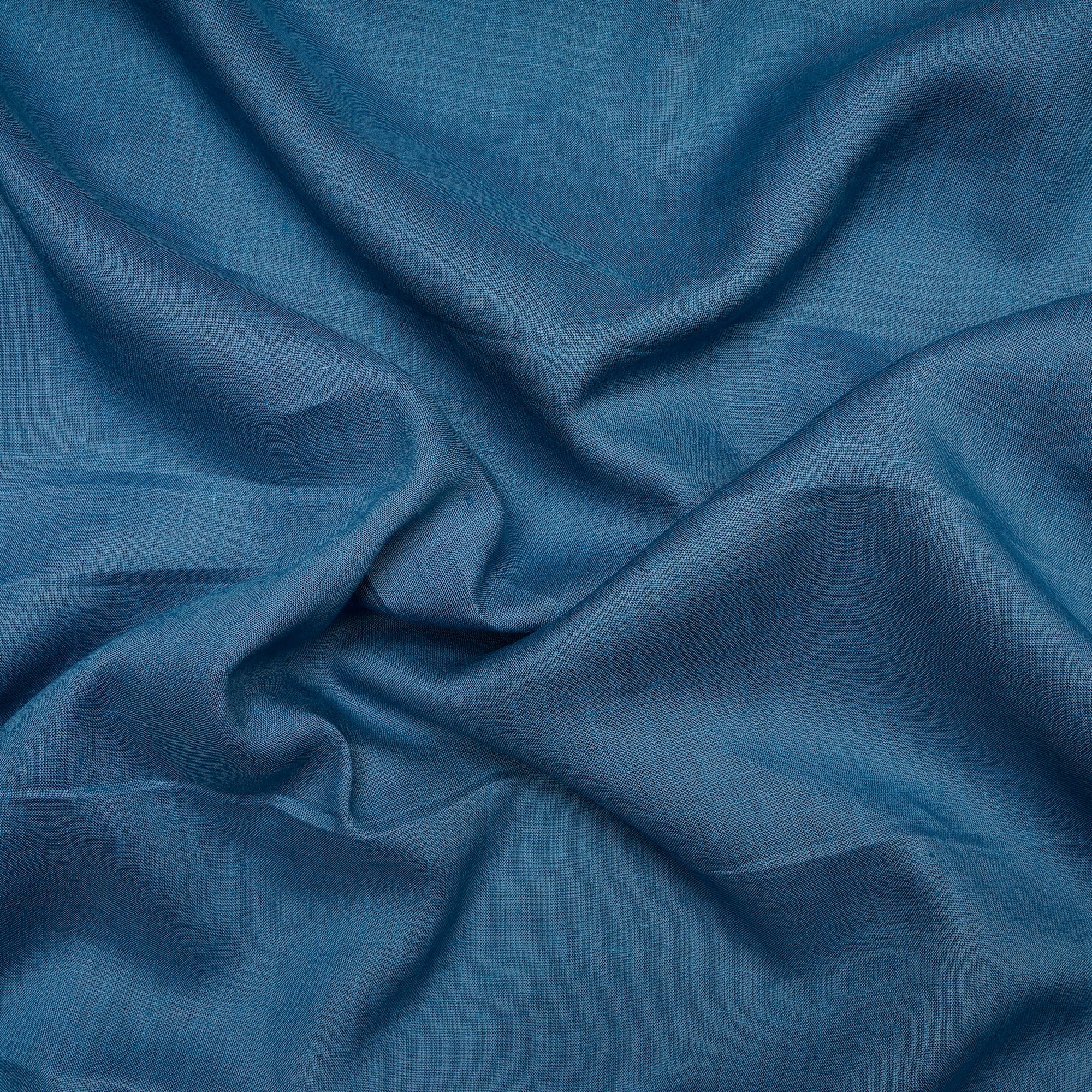 (Pre Cut 2.00 Mtr )Blue Piece Dyed Excel Linen Fabric