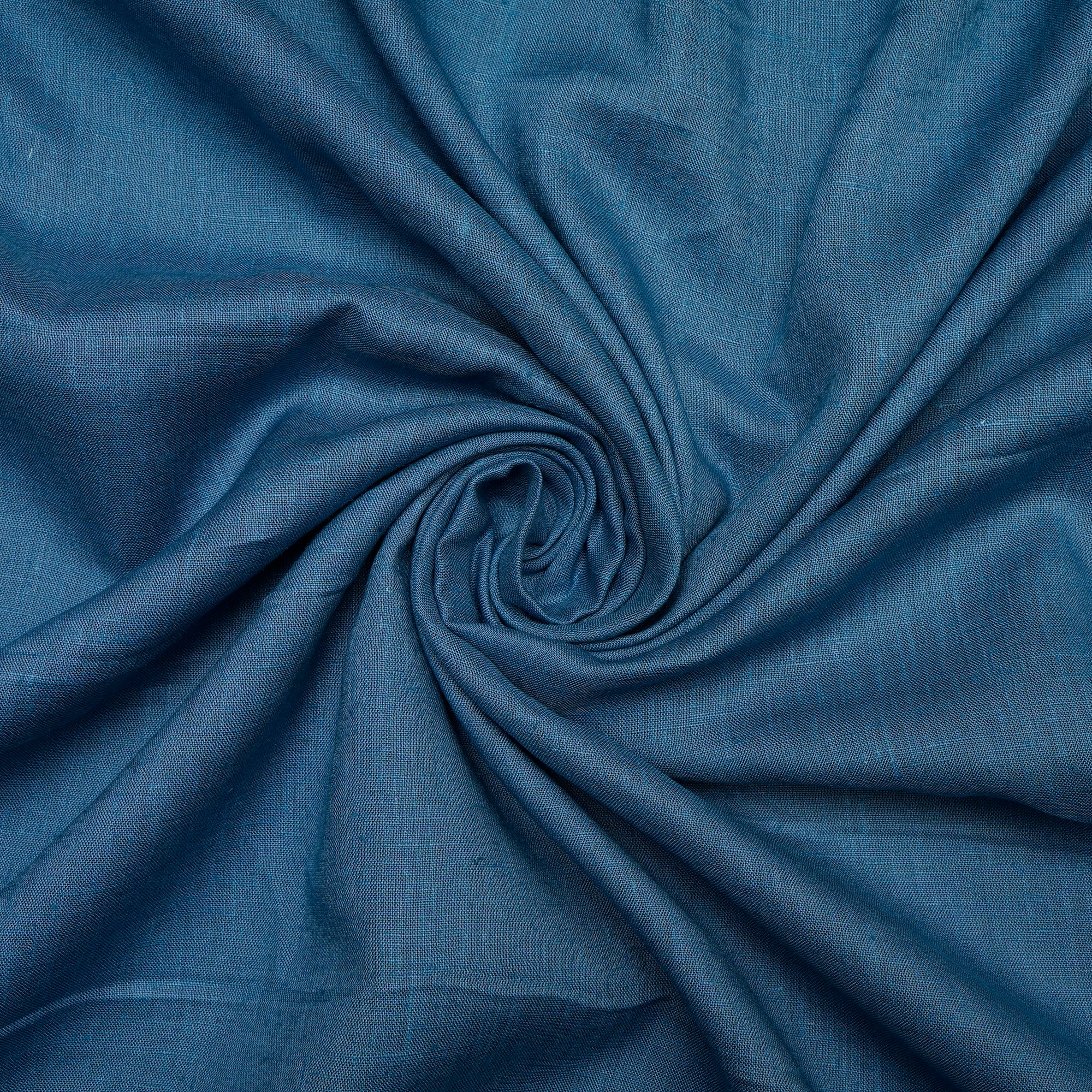 (Pre Cut 2.00 Mtr )Blue Piece Dyed Excel Linen Fabric