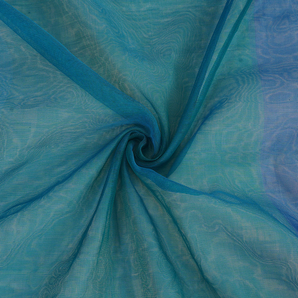 (Pre Cut 3.65 Mtr Piece) Multi Color Silk Net Fabric