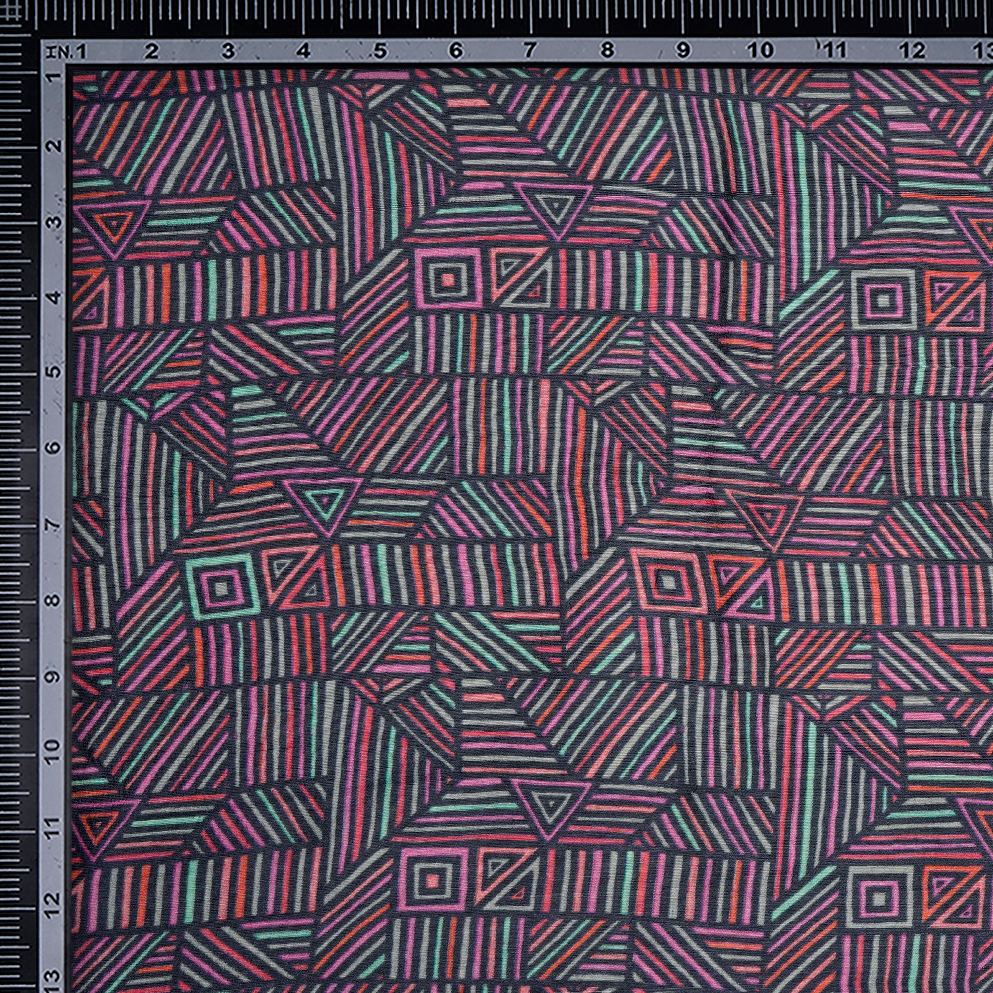 (Pre Cut 3.75 Mtr Piece) Multi Color Digital Printed Muga Silk Fabric