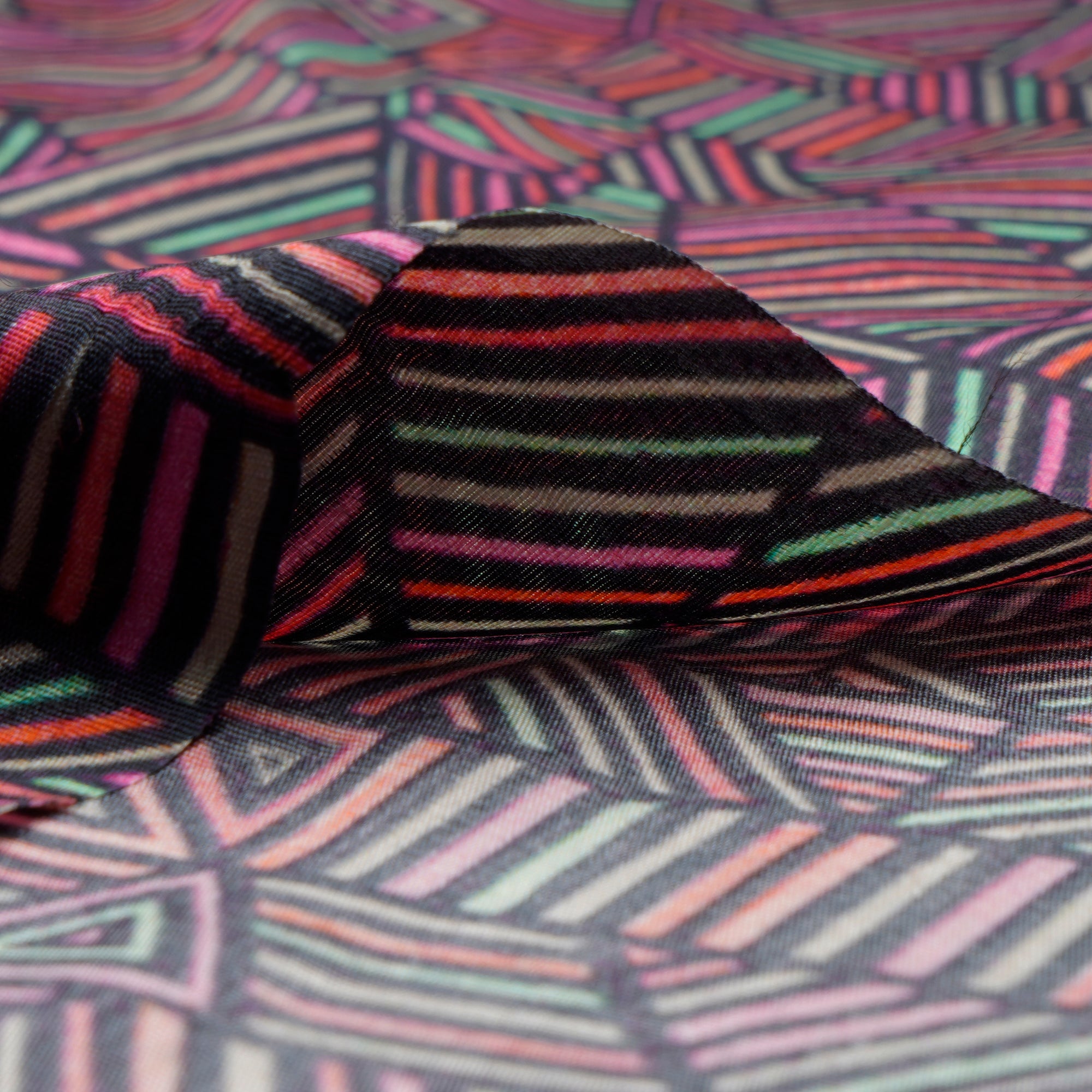 (Pre Cut 3.75 Mtr Piece) Multi Color Digital Printed Muga Silk Fabric