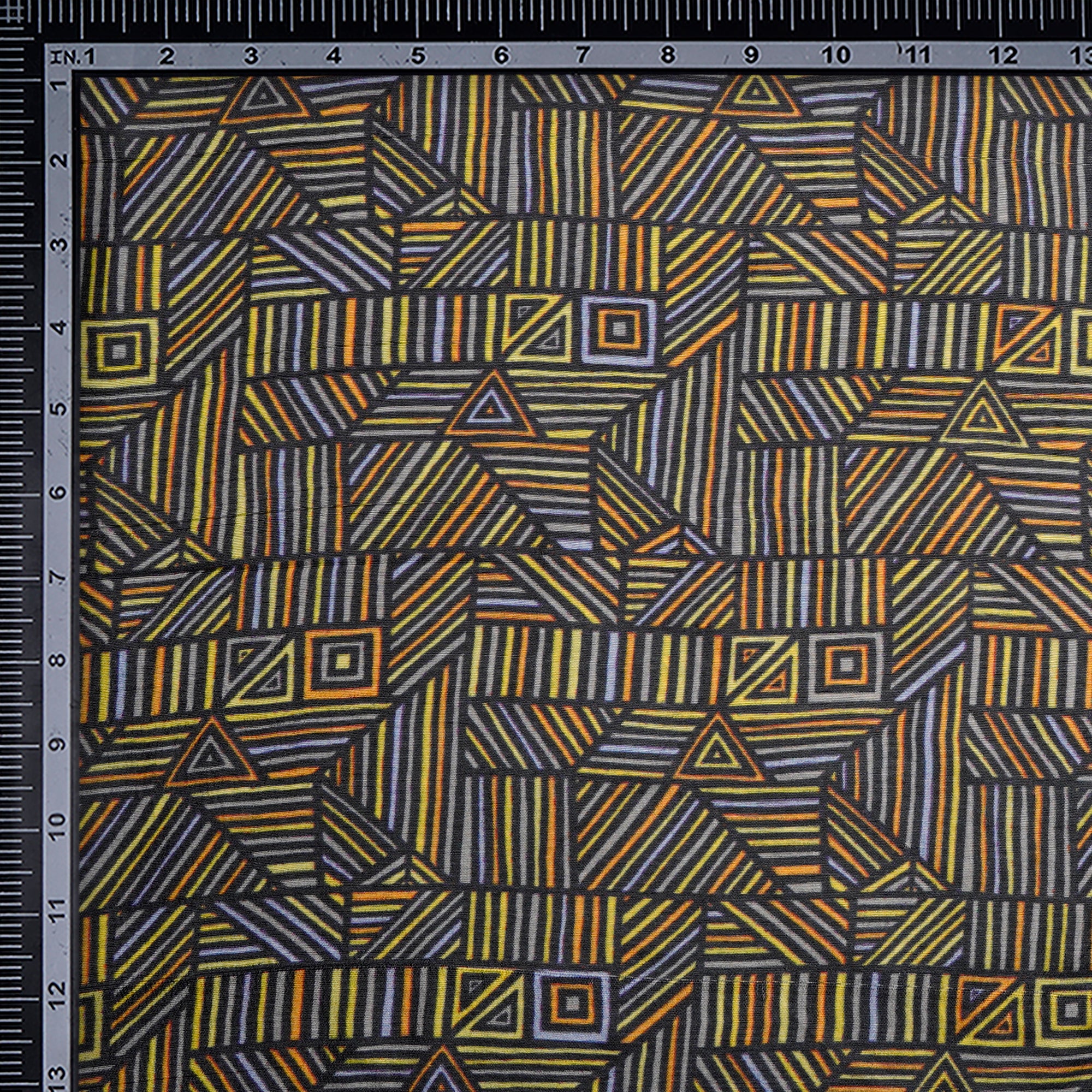 (Pre Cut 4.10 Mtr Piece) Multi Color Digital Printed Muga Silk Fabric