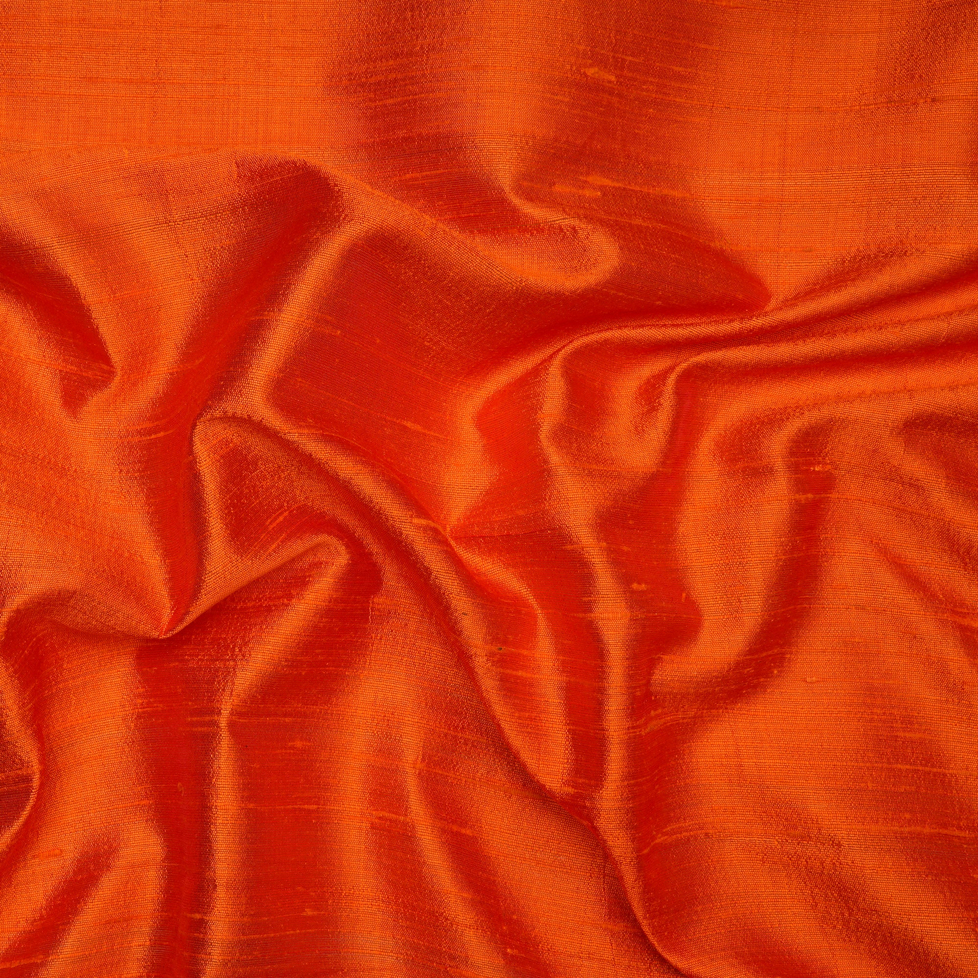 (Pre-Cut 1.00 Mtr) Orange Dupion Silk Fabric