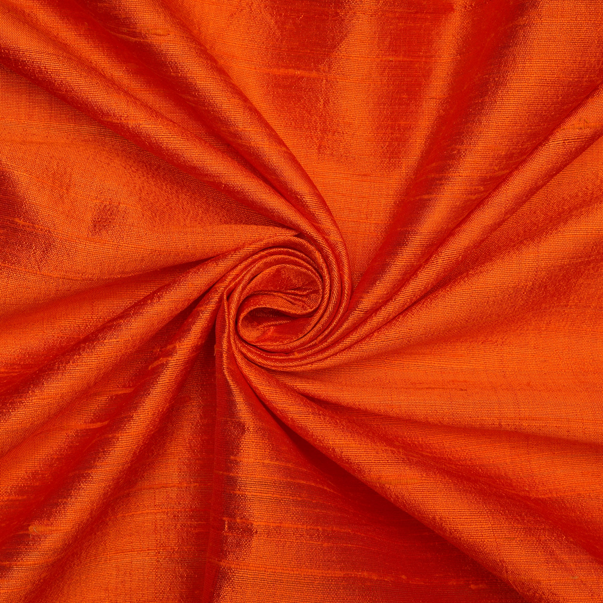 (Pre-Cut 1.00 Mtr) Orange Dupion Silk Fabric