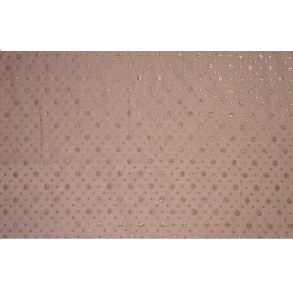 (Pre Cut 4.10 Mtr Piece) Light Pink Color Chanderi Jacquard Fabric