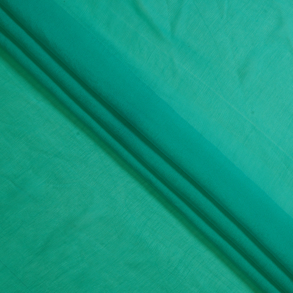 (Pre Cut 4.53 Mtr Piece) Turquoise Color Chiffon Silk Fabric