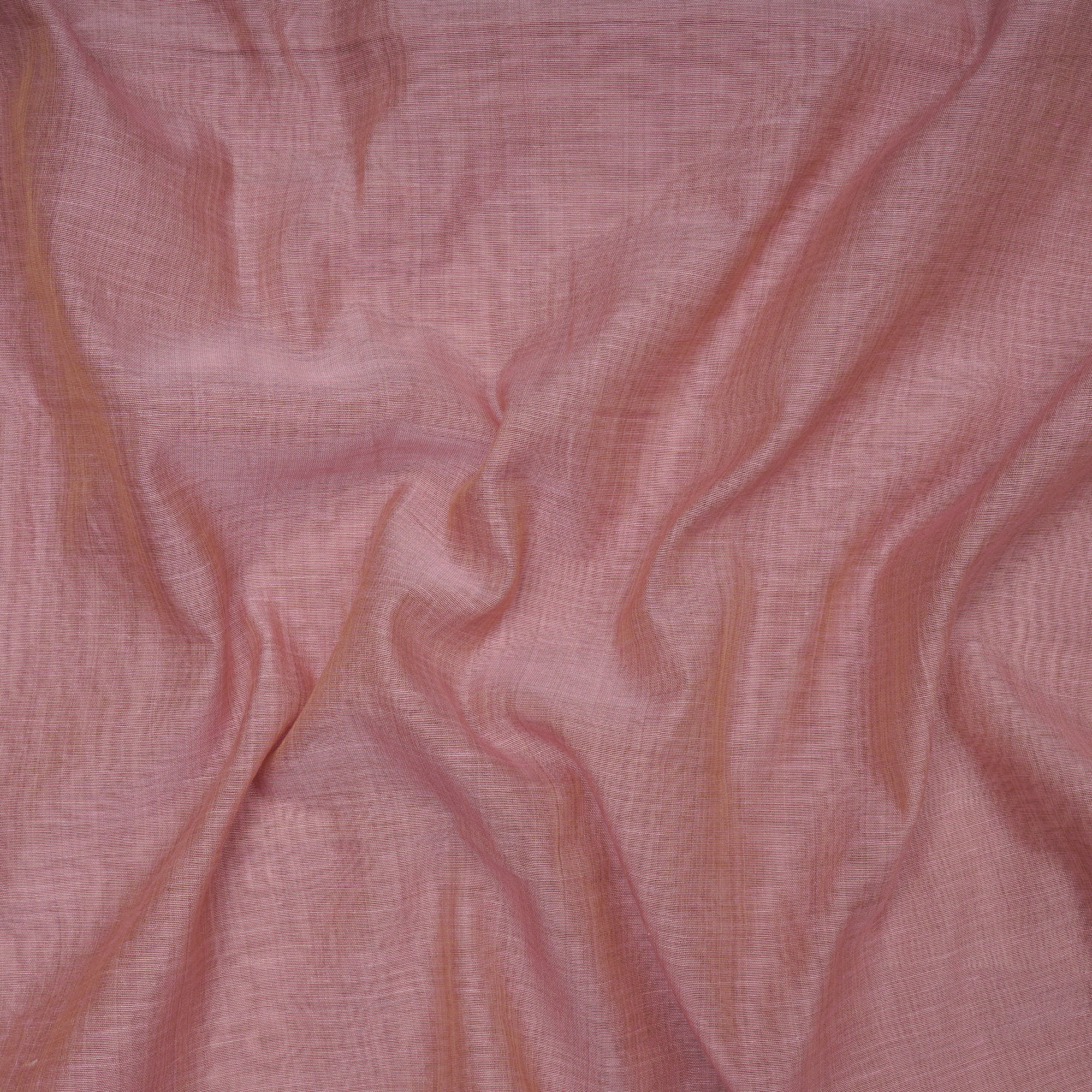 (Pre-Cut 2.00 Mtr) Onion Pink Poly Cotton Chanderi Fabric