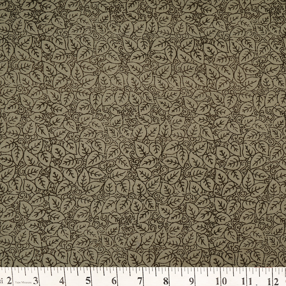 (Pre-Cut 2.55 Mtr) Light Brown Color Printed Pure Chanderi Fabric