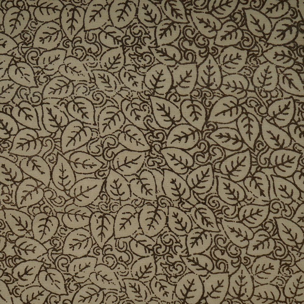 (Pre-Cut 2.55 Mtr) Light Brown Color Printed Pure Chanderi Fabric