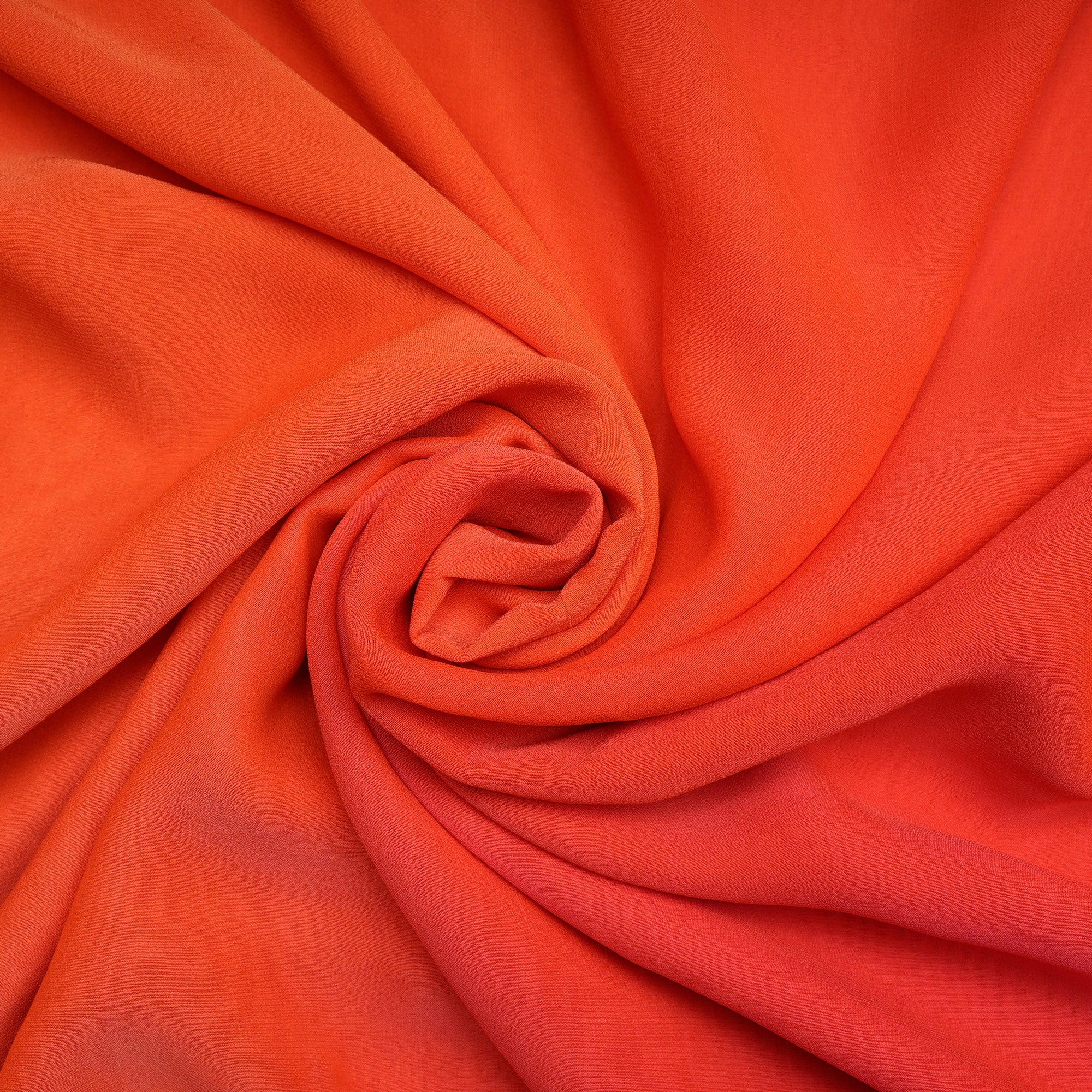 (Pre Cut 4.05 Mtr Piece) Multi Color Ombre Dyed Georgette Silk Fabric