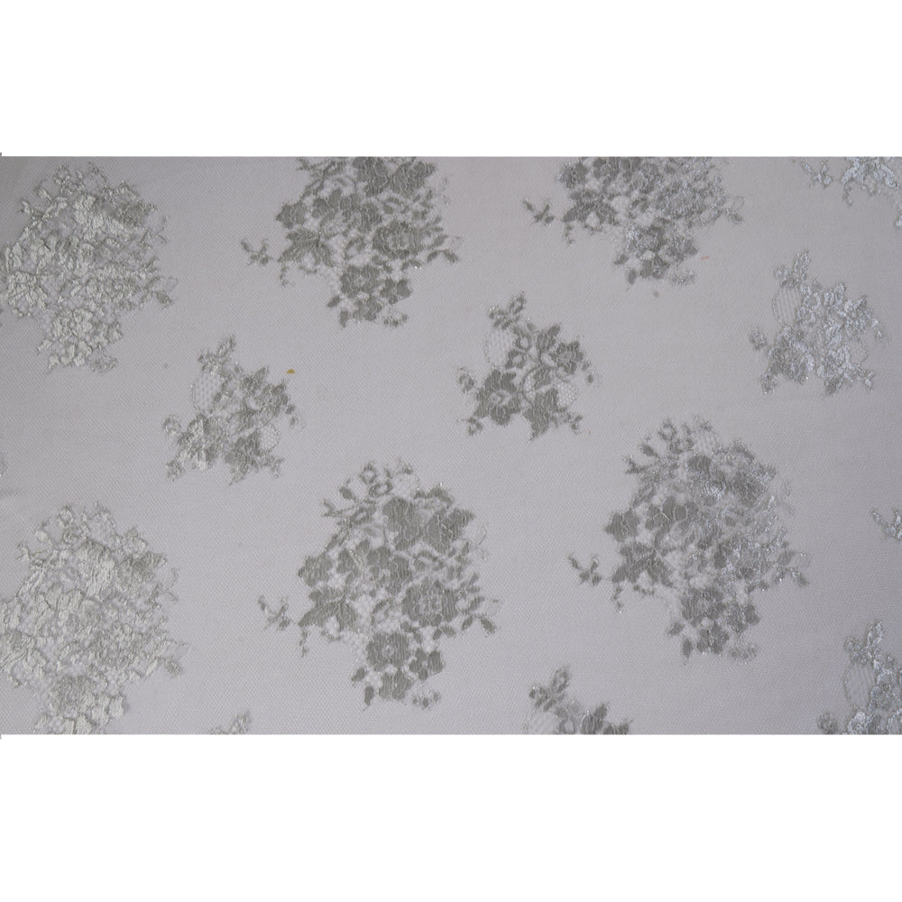 (Pre Cut 3.60 Mtr piece) Grey Color Fancy Nylon Net Fabric