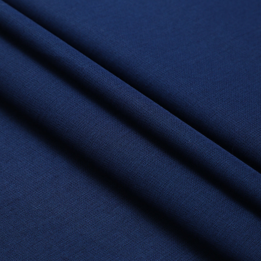(Pre-Cut 1.55 Mtr ) Navy Color Cotton Denim Fabric