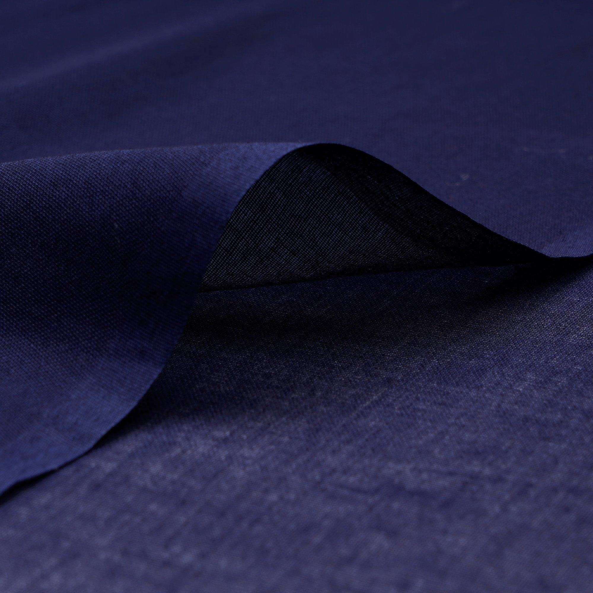 (Pre-Cut 2.00 Mtr) Navy Color Cotton Denim Fabric