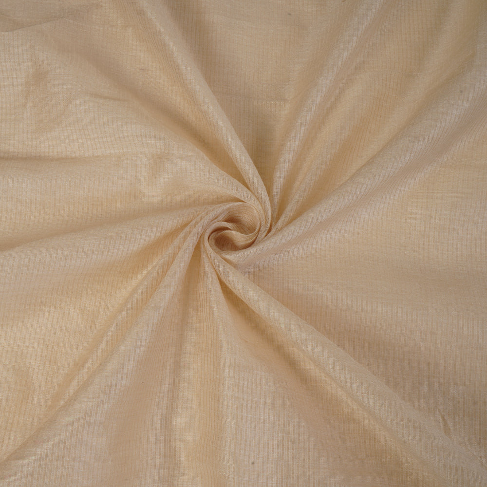 (Pre Cut 1.90 Mtr Piece) Ivory Color Muga Kora Silk Fabric