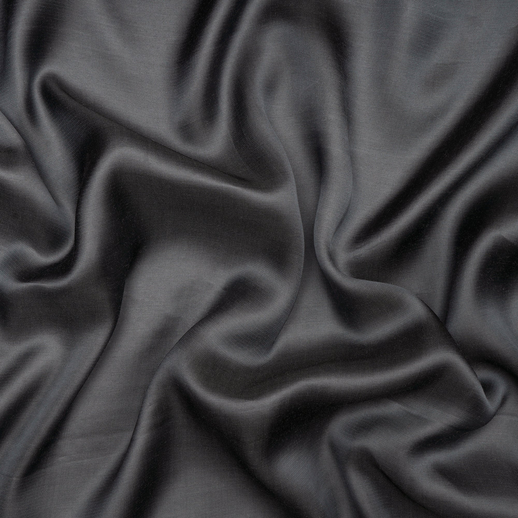 (Pre-Cut 1.50 Mtr) Charcoal Color Modal Satin Bemberg Fabric
