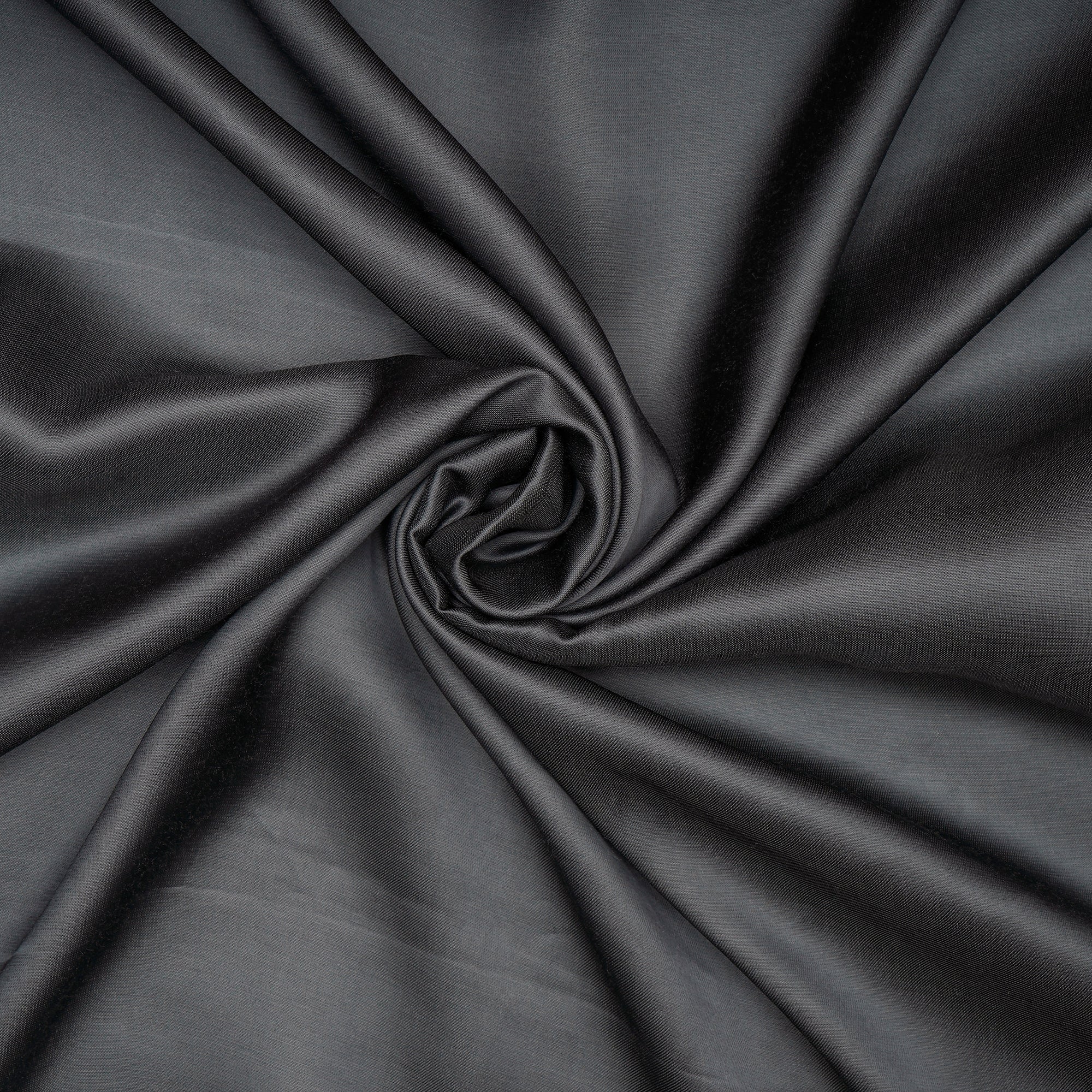 (Pre-Cut 1.50 Mtr) Charcoal Color Modal Satin Bemberg Fabric