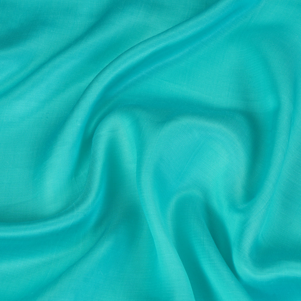 (Pre Cut 1.80 Mtr Piece) Turquoise Color Bemberge Modal Satin Fabric