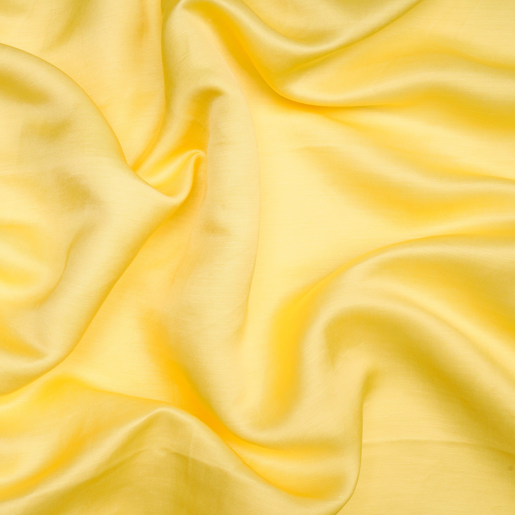 (Pre Cut 3.90 Mtr Piece) Yellow Color Bemberg Linen Satin Fabric