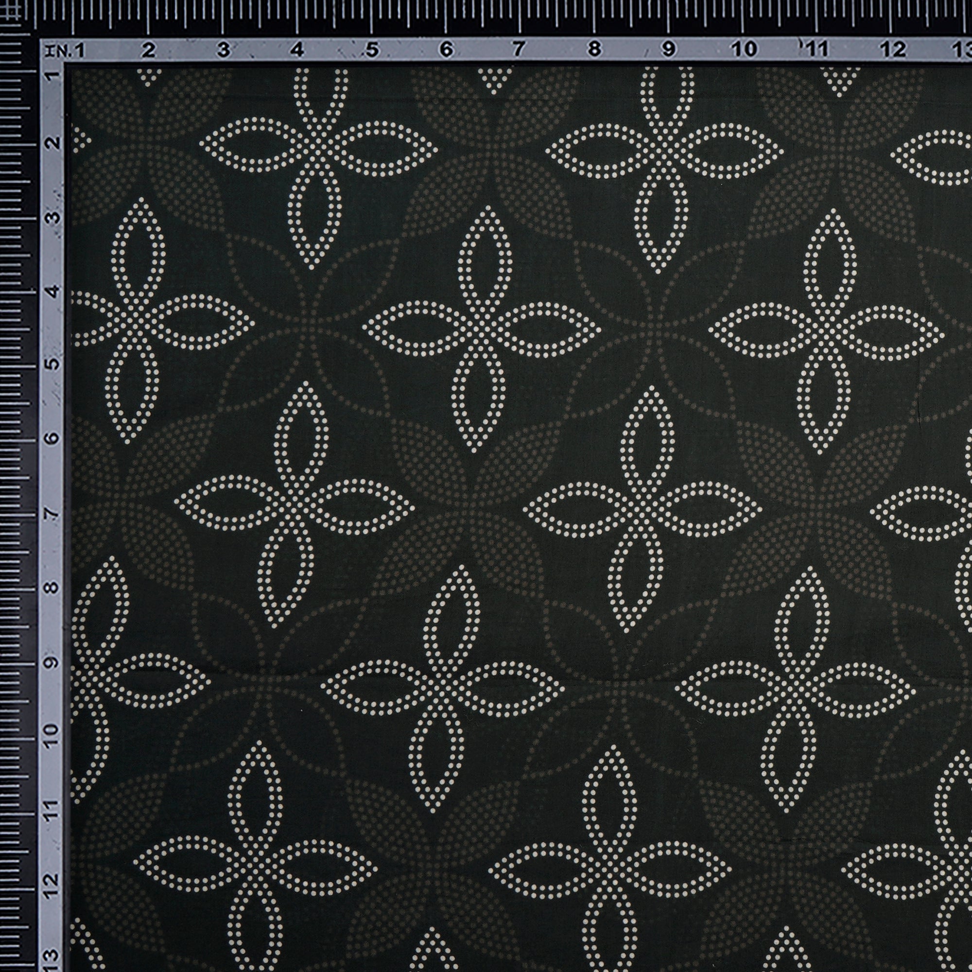 (Pre Cut 1.60 Mtr Piece) Seaweed Color Digital Printed Pure Cotton Lawn Fabric