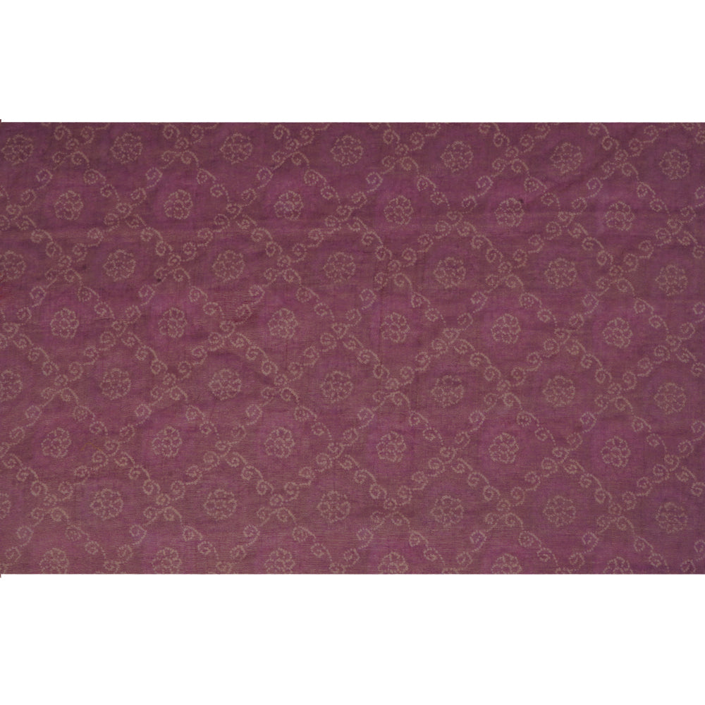 (Pre Cut 1.40 Mtr Piece) Purple Color Digital Printed Tissue Chanderi Fabric