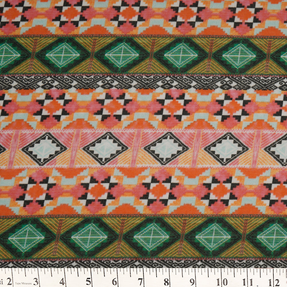(Pre-Cut 3 Mtr) Multi Color Digital Printed High Twisted Cotton Voile Fabric