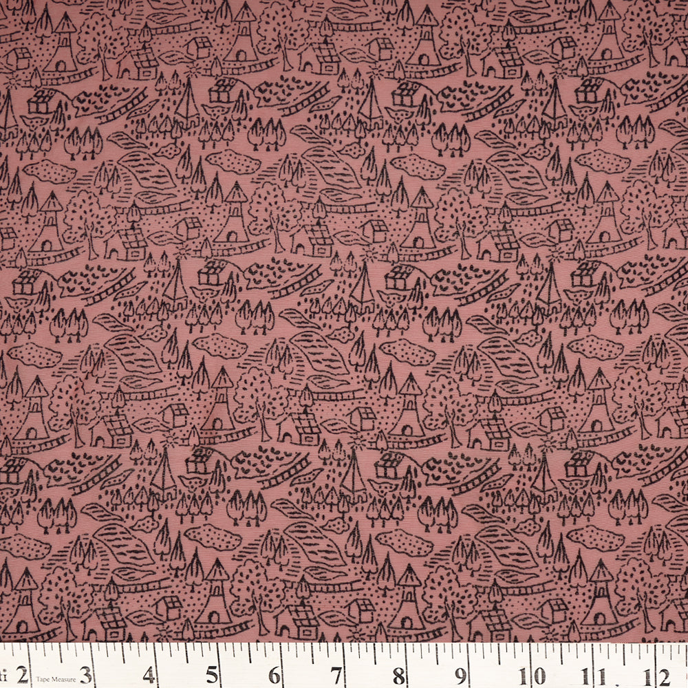 (Pre-Cut 2.40 Mtr) Light Pink Color Printed Pure Chanderi Fabric