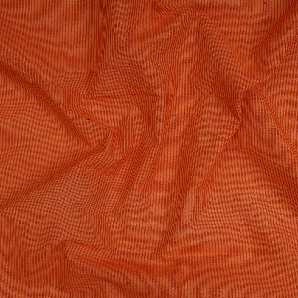 (Pre-Cut 3.60 Mtr ) Orange Color Mangalgiri Cotton Fabric