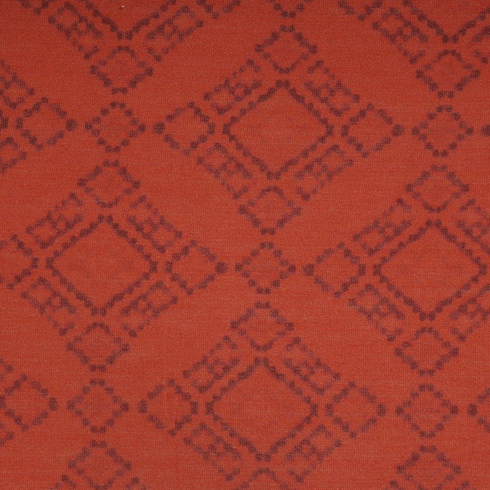 (Pre-Cut 3.25 Mtr ) Portland Orange Color Printed Pure Chanderi Fabric