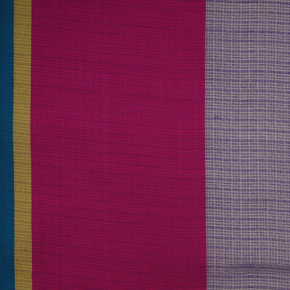 (Pre-Cut 5 Mtr ) Lavender Color Yarn Dyed Kota Tussar Fabric