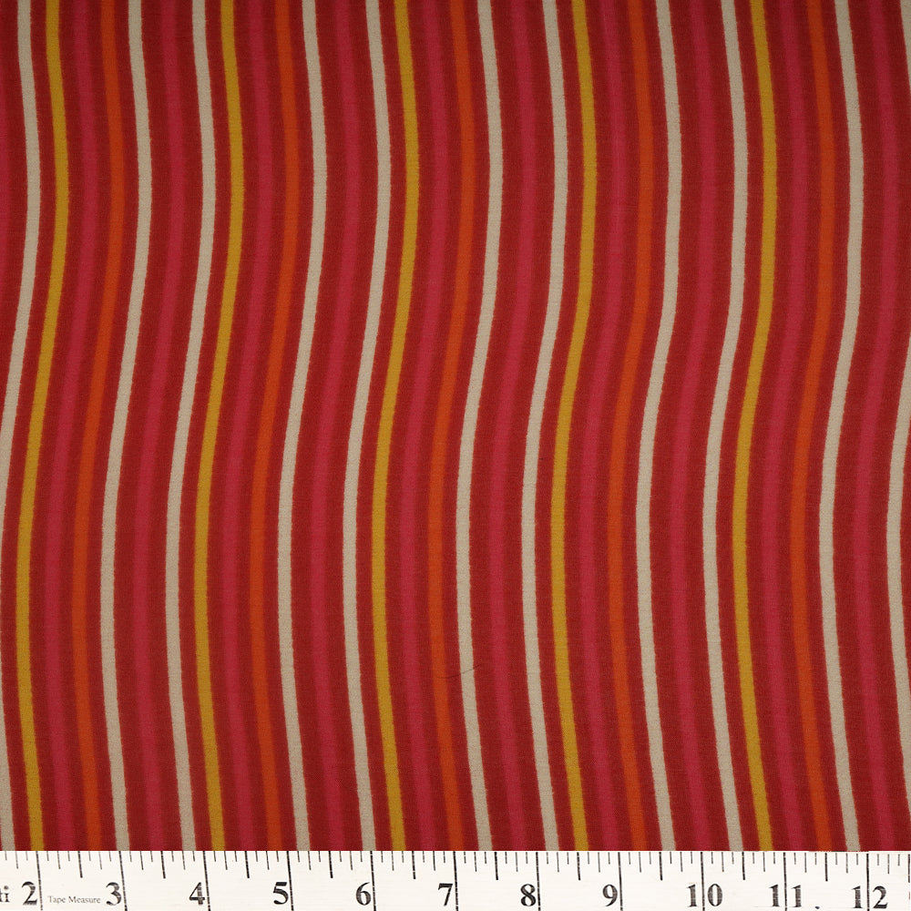 (Pre-Cut 3 Mtr ) Red-Pink Color Digital Printed Viscose Fabric