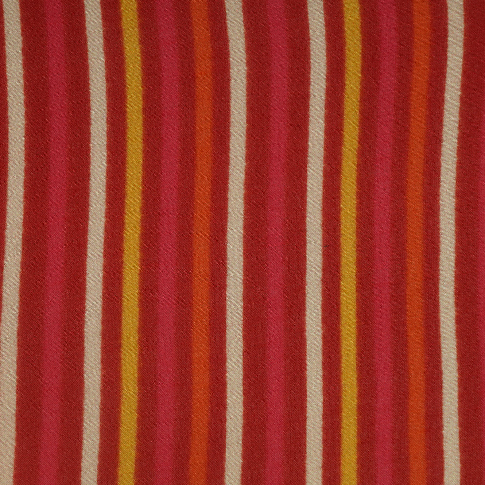 (Pre-Cut 3 Mtr ) Red-Pink Color Digital Printed Viscose Fabric