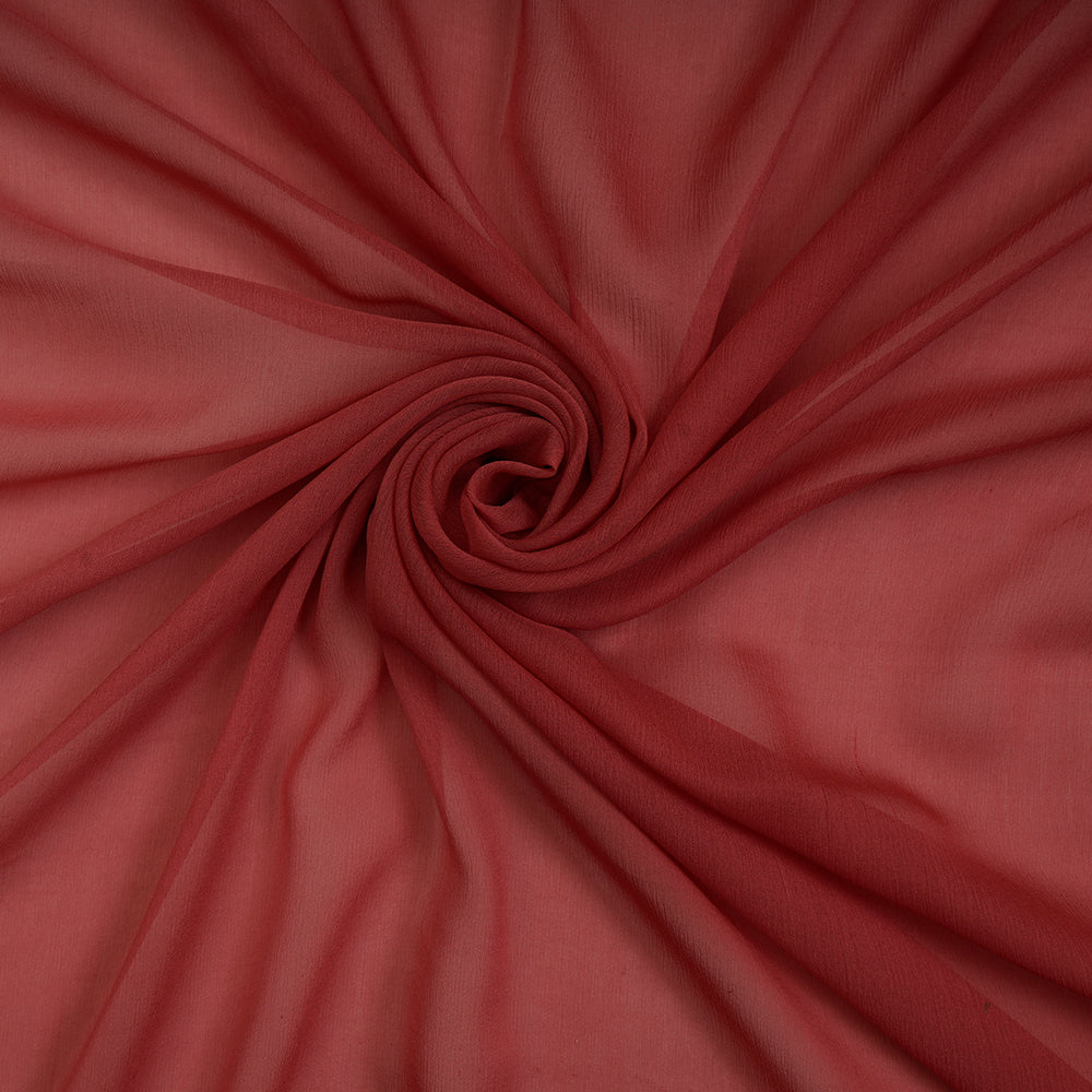 (Pre-Cut 1.75 Mtr ) Pink Color Chiffon Silk Fabric