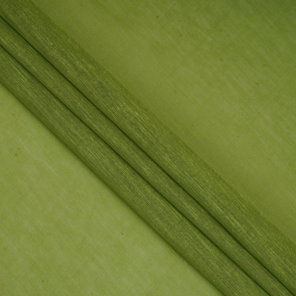 (Pre-Cut 4 Mtr ) Light Green Color Noile Silk Fabric