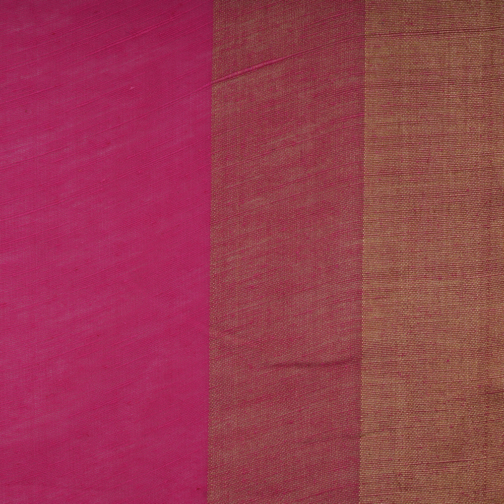 (Pre-Cut 4 Mtr ) Magenta Color Noile Silk Fabric
