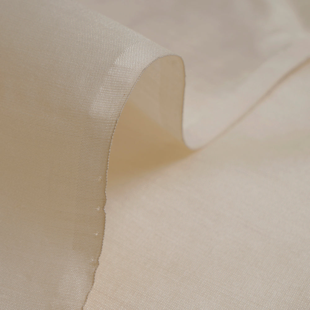 (Pre-Cut 3.90 Mtr) Cream Color Handwoven Banarasi Katan Buta Silk Fabric