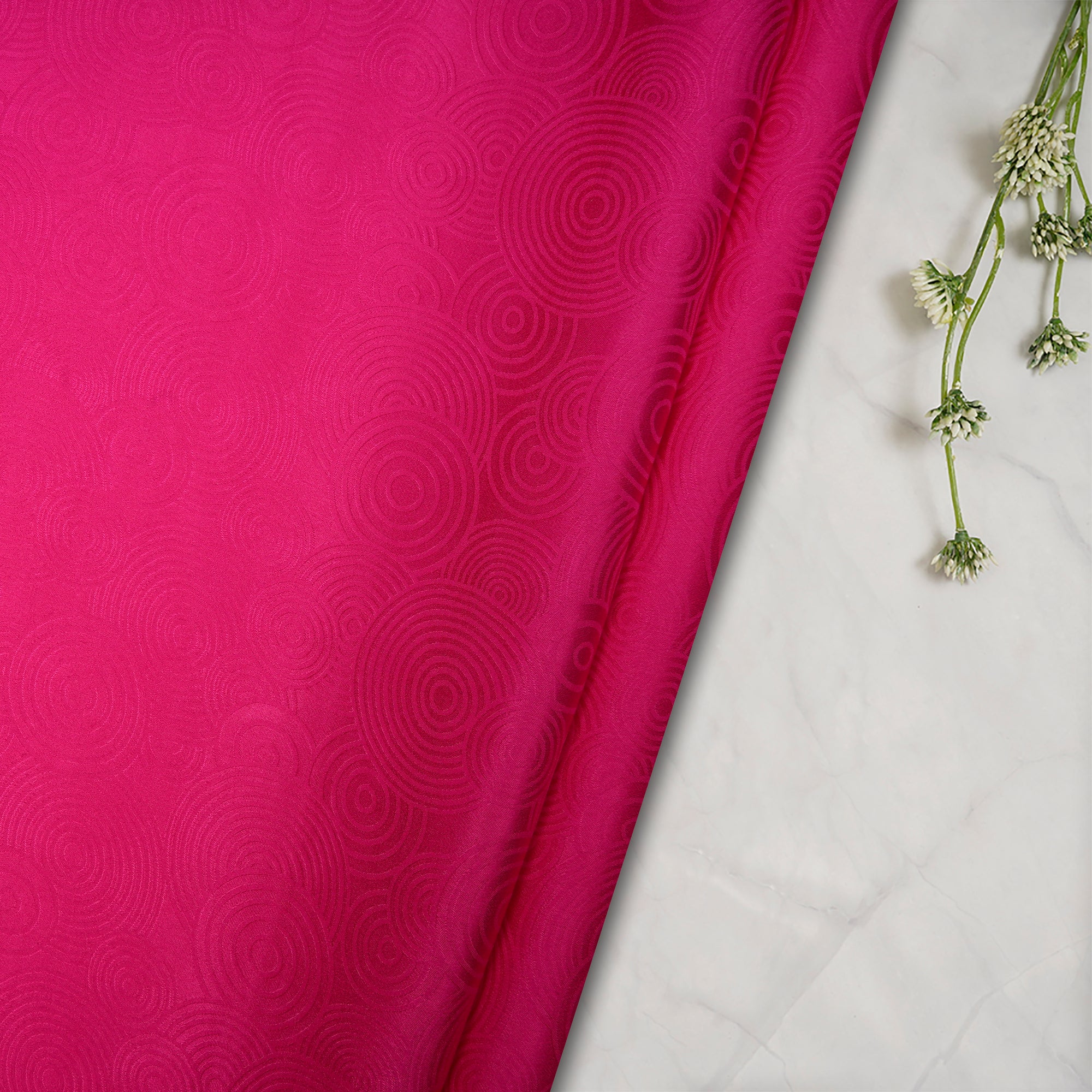 (Pre-Cut 3.00 Mtr) Pink Color Ombre Dyed Satin Jacquard Fabric
