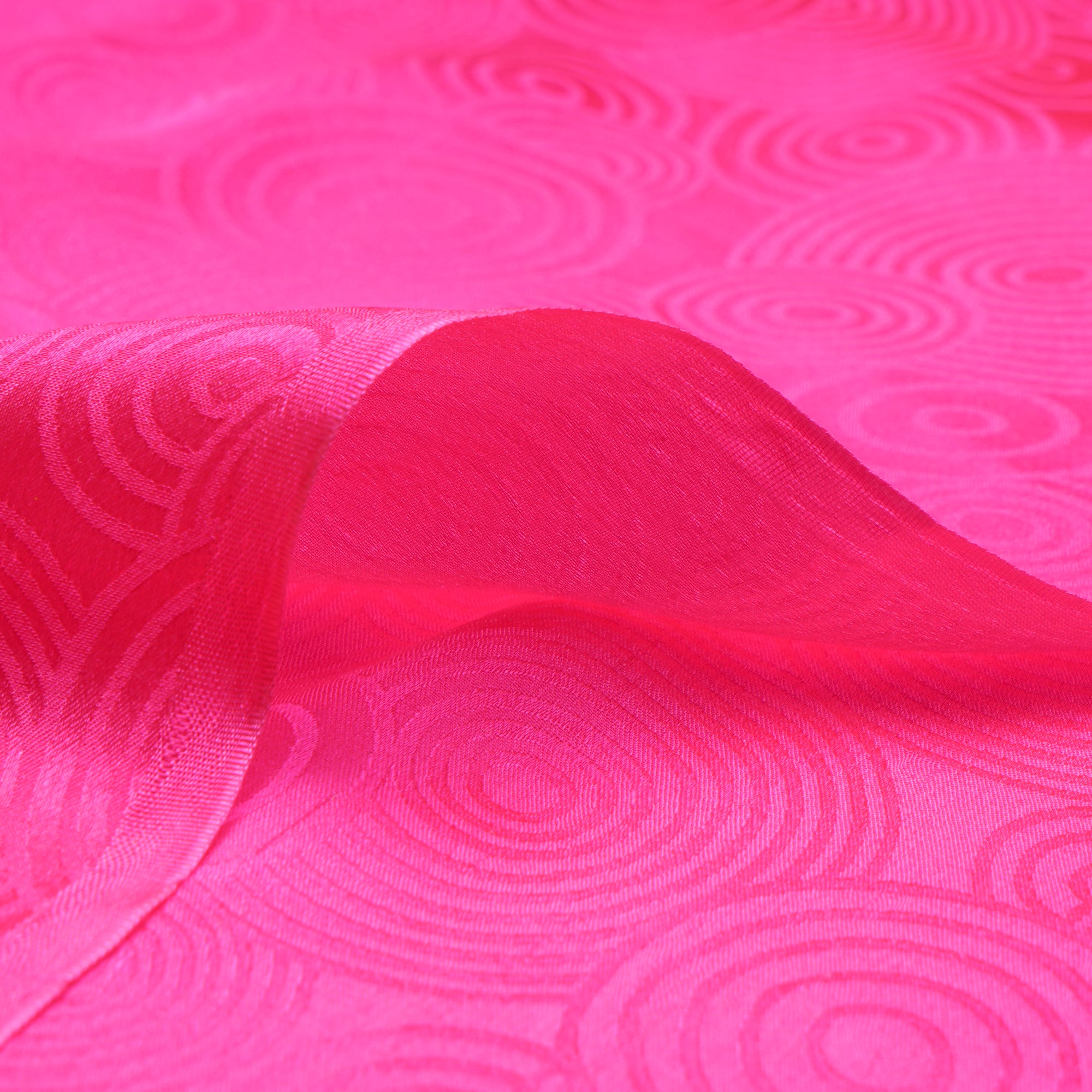 (Pre-Cut 3.00 Mtr) Pink Color Ombre Dyed Satin Jacquard Fabric