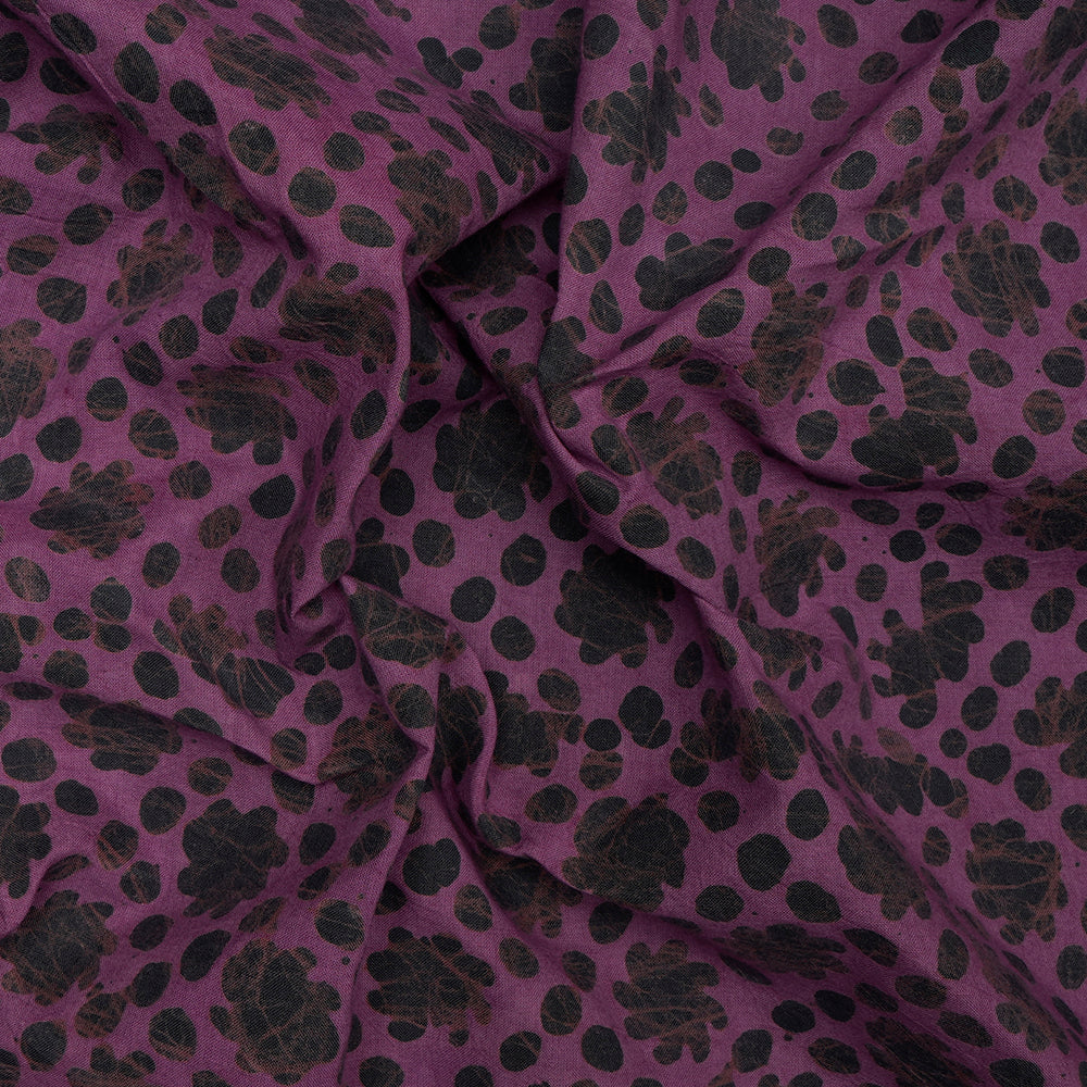 (Pre-Cut 4.30 Mtr) Pink-Grey Color Handcrafted Batik Printed Pure Cotton Fabric