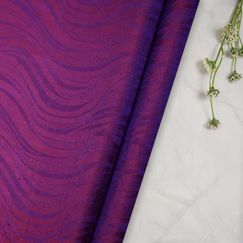 (Pre-Cut 1.20 Mtr) Purple Color Silk Fabric